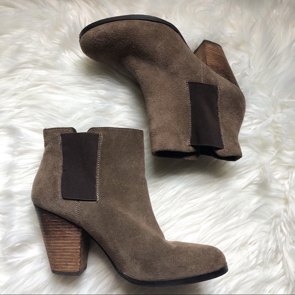 Vince Camuto Brown Suede Ankle Booties - Picture 1 of 9